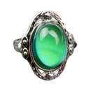 Zinc Alloy Oval Pendant Ring, Color Change Mood Necklace Choker Emotion Jewelry