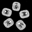 5pcs Clear Crystal Rhinestone Oval Buttons Flatback Embellishment DIY Craft