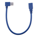 Short High Speed USB3.0 Male to Female Extension Cable Right Angle B#