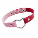 1 x Fashion womens Mens PU Love Heart Choker Leather Collar Punk Heart Goth