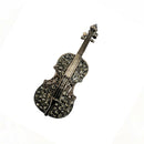 Hot Novelty Unisex Personality Punk Rhinestone Violin Brooch Pin Accessories