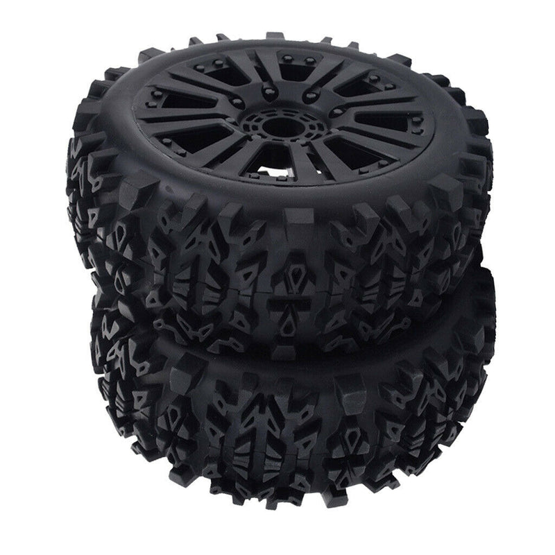 2 Pieces RC Buggy Wheel Rim Rubber Tires for 1/8 RC Car Truggy Accessory