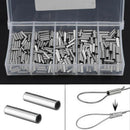 250Pcs/Set Single Barrel Crimping Sleeve Fishing Line Wire Leader Copper Tu