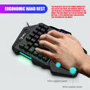 RGB One Handed Gaming Keyboard,Colorful Backlit Professional Gaming Keyboard