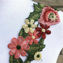 1 Yard Boho Flower Leaves Lace Trim Ribbon Applique Embroidered Sewing Craft DIY
