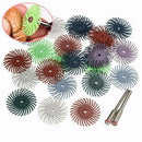 24Pcs Radial Bristle Disc Brush Assortment 1 inch 8-Grits-3 Each + 2 Connec