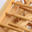 Wooden Drainer Plate Stand Wooden Dish Plate Fold Rack Holder Stand Dry She B5M4