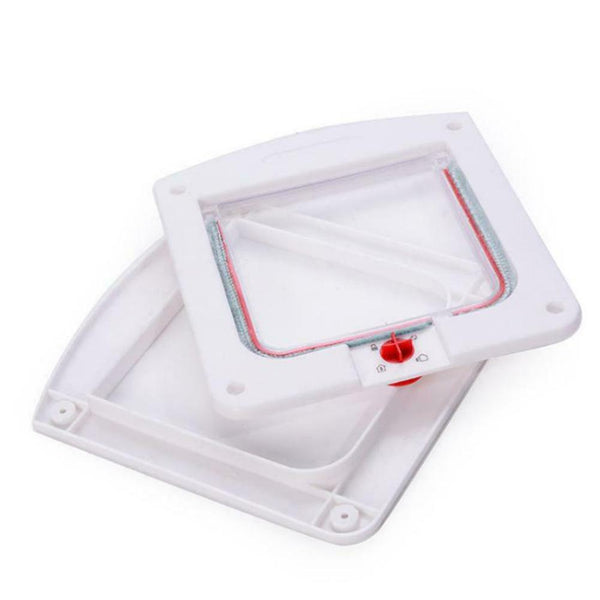 4 Way Locking Pet Cat Kitty Small Dog Doggy Puppy Flap Safe Door Tunnel Lot #JT1