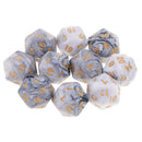 10X D20 Polyhedral Game Dice for RPG Dungeons and Dragons Party Games White
