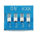10 Pcs 2 Row 8 Pin 4P Positions 2.54mm Pitch DIP Switch Blue S1R5
