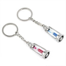 Women Men Lovers Unique Lamp Shape Metal Hourglass Key Chain Keyring Gift TR
