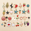 30pcs/lot Enamel Alloy Mixed Charms Pendant Jewelry DIY Craft Making Color FT