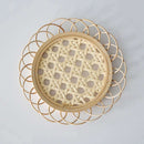 Handwoven Round Natural Rattan Coaster Handmade Insulation Placemat Table Pad