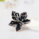Korean Maple Leaf Pins Brooch Rhinestone Clothes Badge Backpack Accessories A