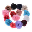 5pc Rose Flowers Hair Bands Rubber Hair Accessories For Girls Women 3C