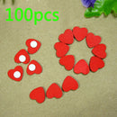 100 Pcs/Lot Mini Wooden-Red Love Heart Sponge Stickers Del Fridge/Wall We YYT