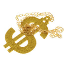 3x US Dollar Signs Glasses Ring Necklace Costume Big Daddy Pimp Fancy Dress