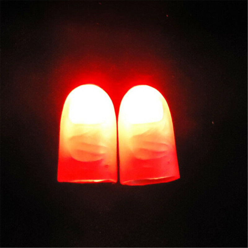 2Pcs Magic Trick Props Novelty LED Light Flashing Fingers Kids Glow Toys LJ