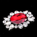 Beaded Rhinestones Eye Shape Patch Applique Sew on Garment Bag Decor Red