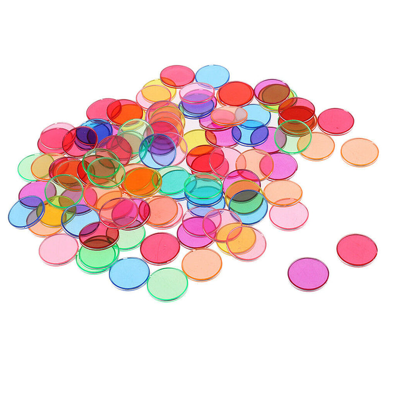 100Pcs Metal Edge Plastic Round Chips For Scientific Magnetic Experimental