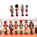 10Pcs 12cm Christmas Decorations Wooden Soldiers Nutcracker Puppets Figures
