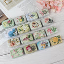 Mini Flower Tin Trinket Jewelry Coin Box Tinplate Storage Case Small RectangA^i