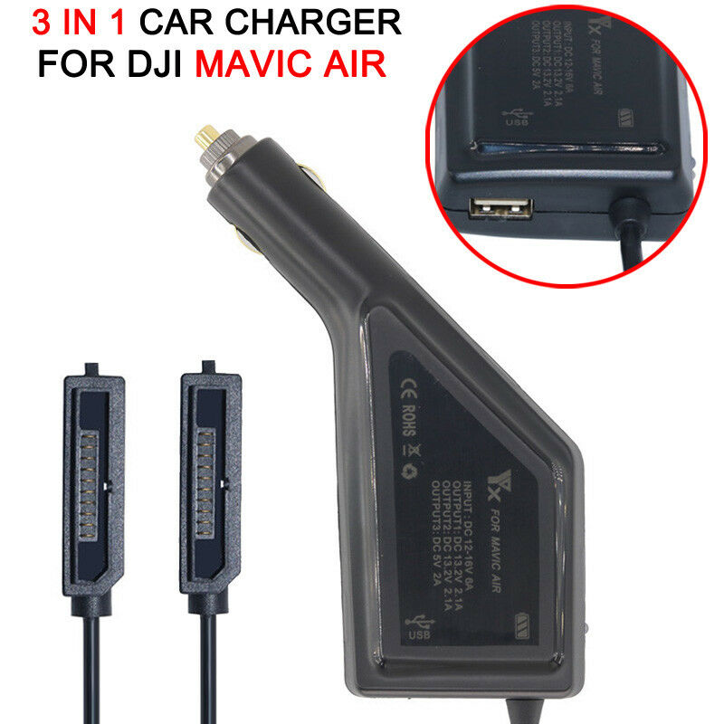 For DJI Mavic Air Drone 3 in 1 Battery Remote Control USB Charging Car Charger