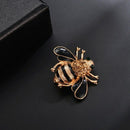 Bees Brooch Black Enamel Corsage Hats Scarf Clips Accessories Green Eyes Br W6V2
