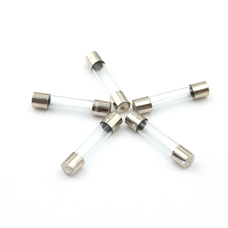 100Pcs F6AL250V Glass Tube Fuse 5x20mm 6A 250V Fast-Blow Glass Tube Fuses S Nw