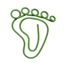 12Pcs Cute Foot Shaped Metal Bookmarker Paper Clip Memo Clips Office Supplies