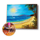 5D Full Round Drill Rhinestone Picture DIY Sunny Beach Diamond Painting Kit