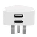 Portable Dual 2 Port USB Charger UK Plug 2.4A+1A Phone Travel Wall Adapter