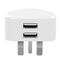 Portable Dual 2 Port USB Charger UK Plug 2.4A+1A Phone Travel Wall Adapter