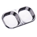 Stainless Seasoning Dish Sugar Spice Dipping Bowl Appetizers Plate 2-Square