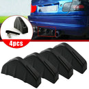 Universal 4Set Rear Bumper Diffuser Fin Spoiler Lip 4 Wing Splitter Black Matt