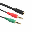 Headphone Splitter for Computer,Earphone Adapter for PC Audio&Mic,3.5mm Fem J5O1