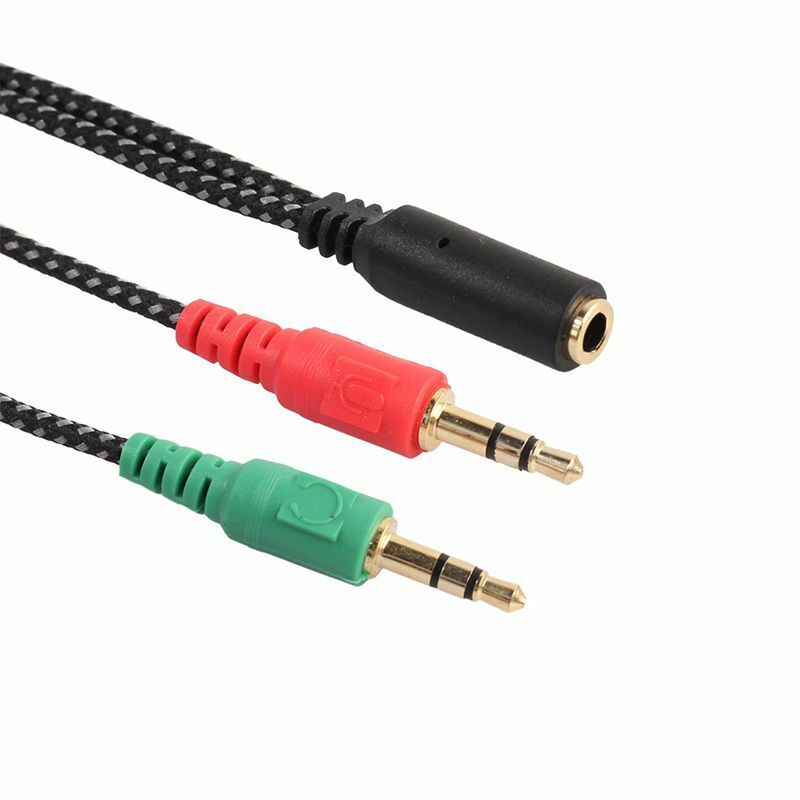 Headphone Splitter for Computer,Earphone Adapter for PC Audio&Mic,3.5mm Fem J5O1