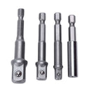 Impact Socket Adapter And Magnetic Bit Holder,4-Piece Set 1/4-Inch Hex Shan F9D3