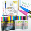 Double Line Outline Pen Set Highlighter Marker DIY Card School Scrapbooking