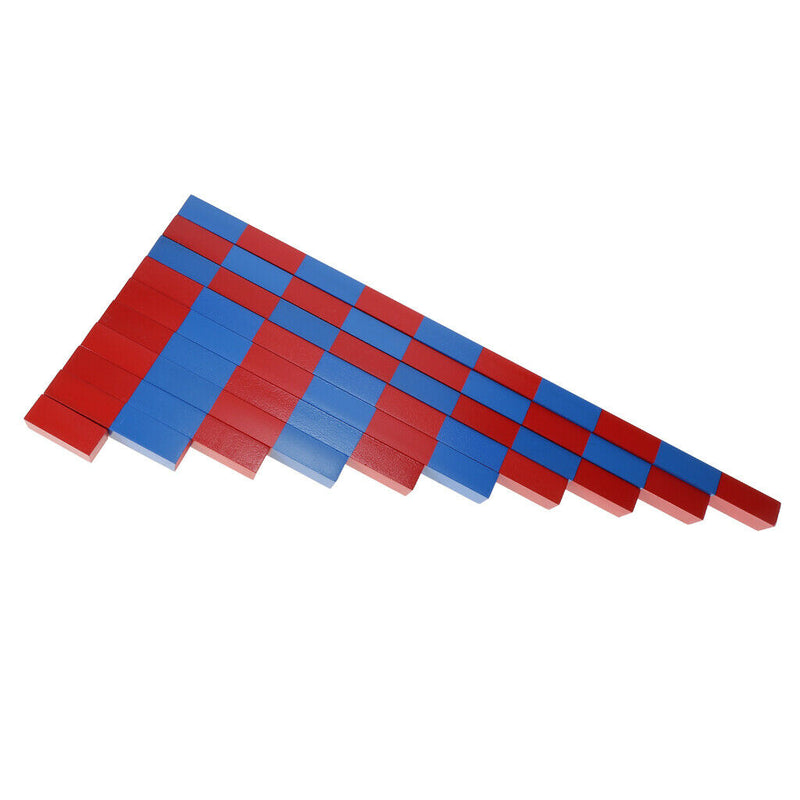 Beechwood Wooden Montessori Material Numerical Number Rods Mini Family Set