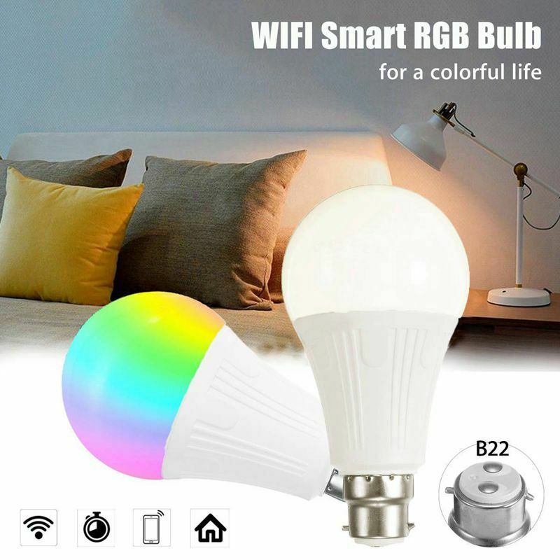 B22 7W RGBW WiFi APP Controlled LED Smart Light Bulb for Echo Alexa Google  C6S1