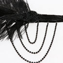 1920s Flapper Feather Headband/Women Rhinestone Beaded Headpiece/Bohemian Style