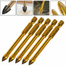 5Pcs/Set 6mm Glass Marble Porcelain Spear Head Ceramic Tile Drill Bit Hex Shank