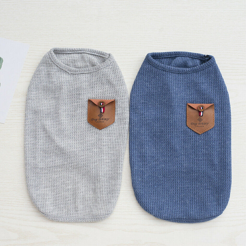 2pcs Cute Dog Korean Style T-shirt Clothes Summer Vest Puppy Costumes S L