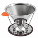Stainless Steel Coffee Filter Basket Reusable Pour Over Coffee Filter Cone  V1Q1