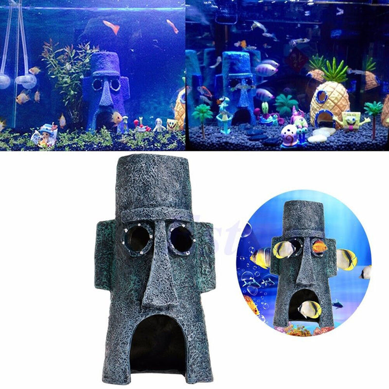 Aquarium Landscaping Decoration SpongeBob House Aquatic Fish Tank Ornament LJ