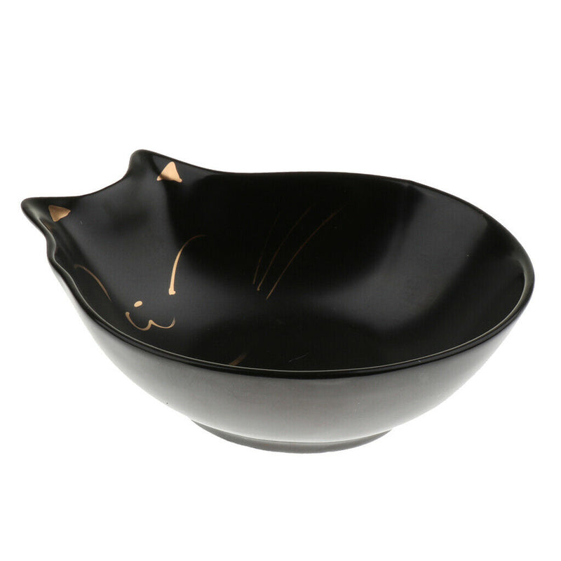 2 Pieces Cat Shape Pet Food Bowls Ceramic Feeding Dishs For Flat Face Cat