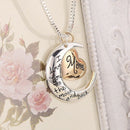 Heart Pendant Necklace Jewelry I Love You To The Moon Back Letter Mom Neckl