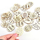 50PCS Natural Wooden Cute Easter Egg Spacers Handmake Show Party Crafting Dec BX