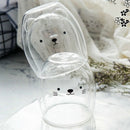 Double-Layer Coffee Cup Glass And Mug Cute Animal Tumbler Handmade Mug Line U6L5